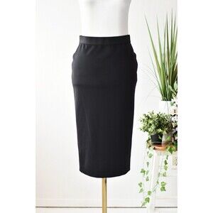 Alfani Pencil Skirt Woman's XS Black Exposed Zipper Goth Alt Office